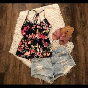 Racerback Floral Tank
